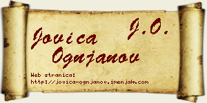 Jovica Ognjanov vizit kartica
